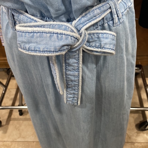 Cloth And Stone Chambray Belted Dress 👗 Size Large - Picture 3 of 13
